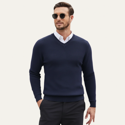 Men’s Smooth-Knit V-Neck Sweater
