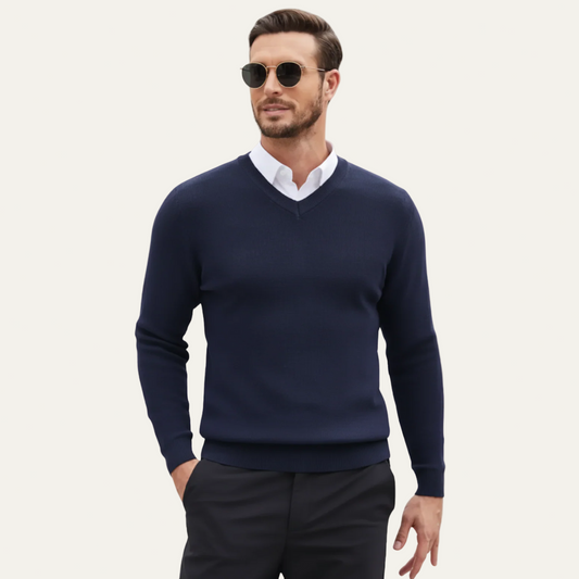 Men’s Smooth-Knit V-Neck Sweater