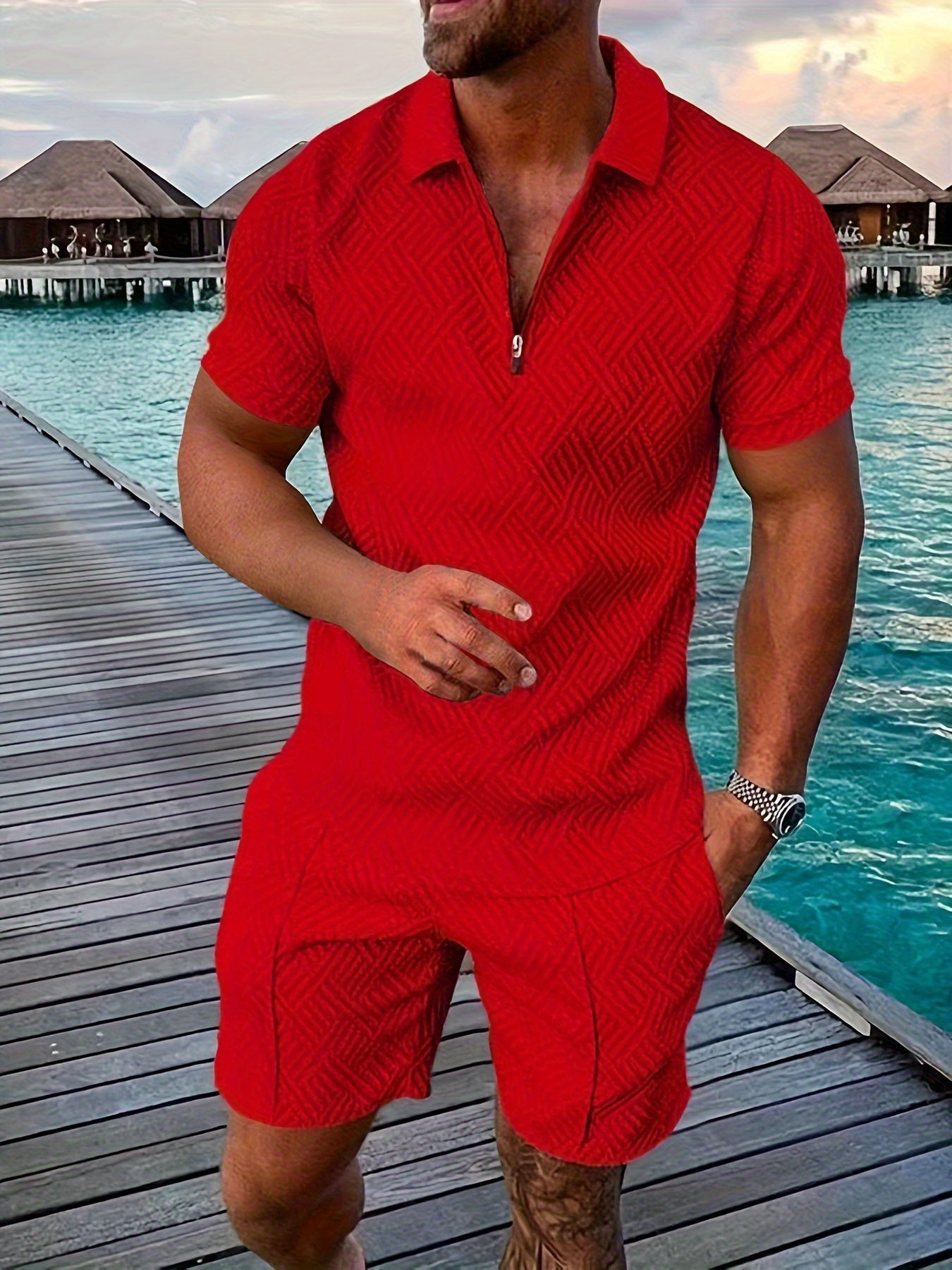 Men's Graphic Zipper Shorts Outfit