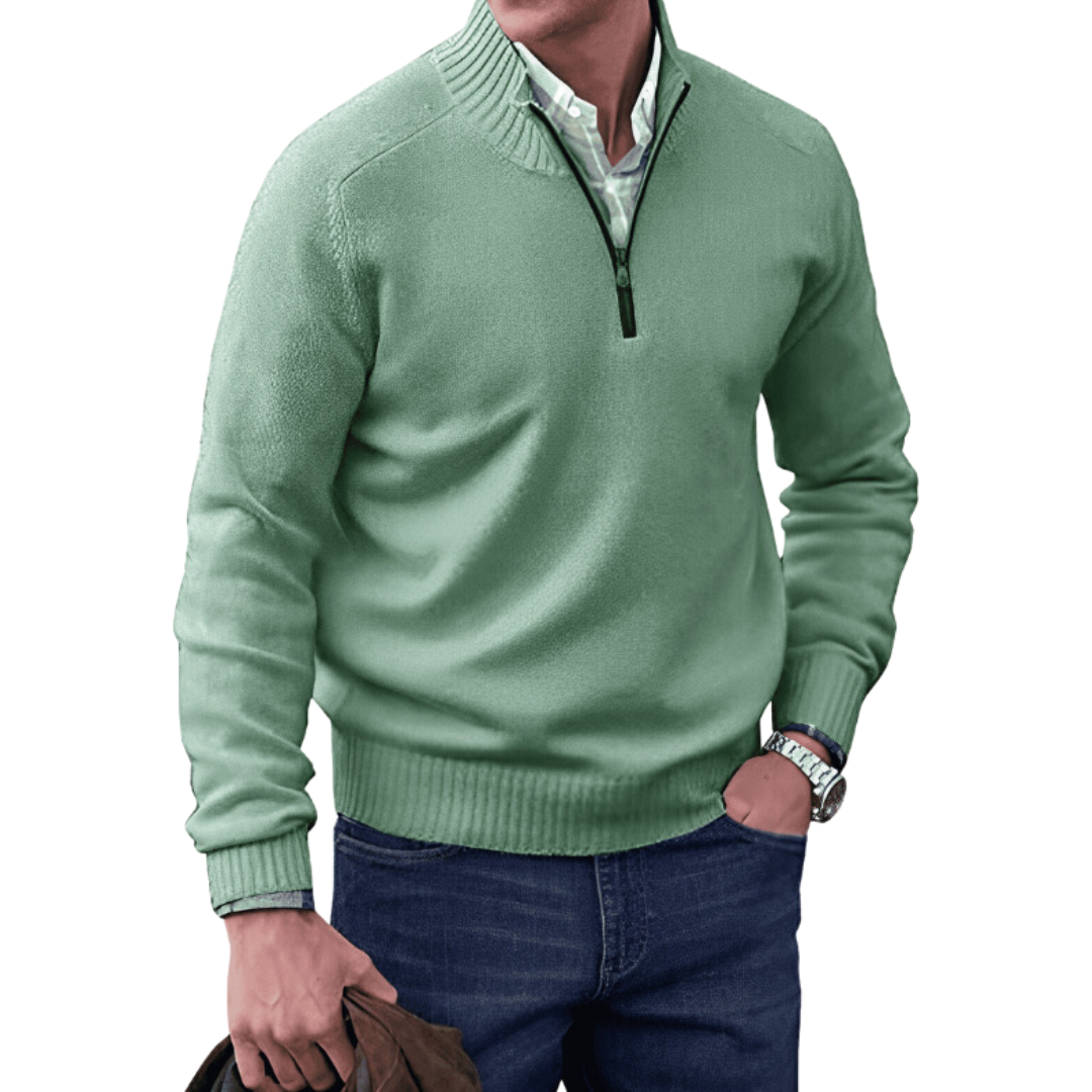 Men's Thermal Quarter Zip Fleece Sweater