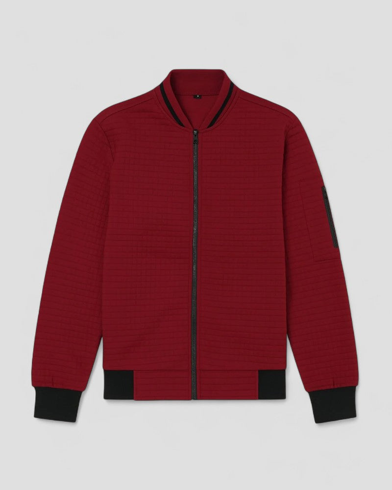 Men's Cotton Blend Zip Up Quilted Lightweight Cardigan