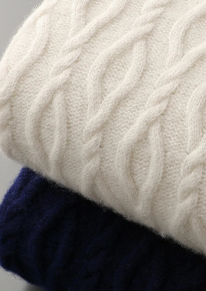 Men’s Textured Crewneck Pullover with Contrast Stripes