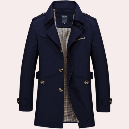 Men’s Classic Single-Breasted Trench Coat