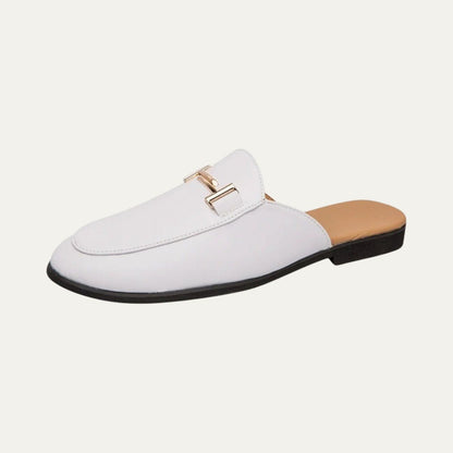 Men’s Chic Slip-On Mules with Buckle Accent