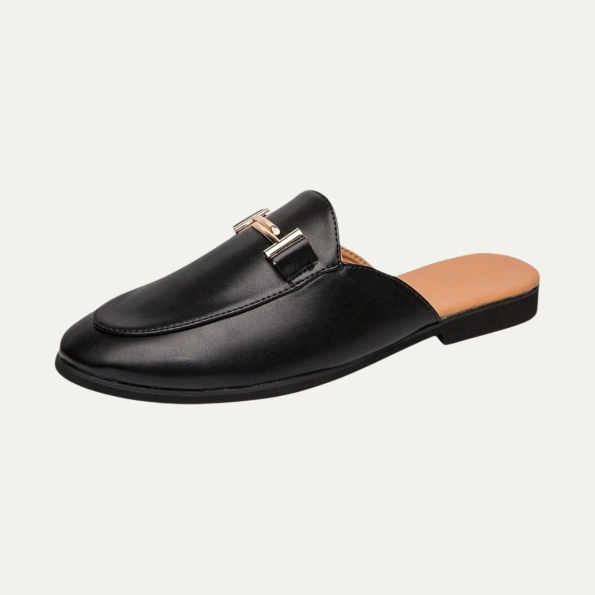 Men’s Chic Slip-On Mules with Buckle Accent