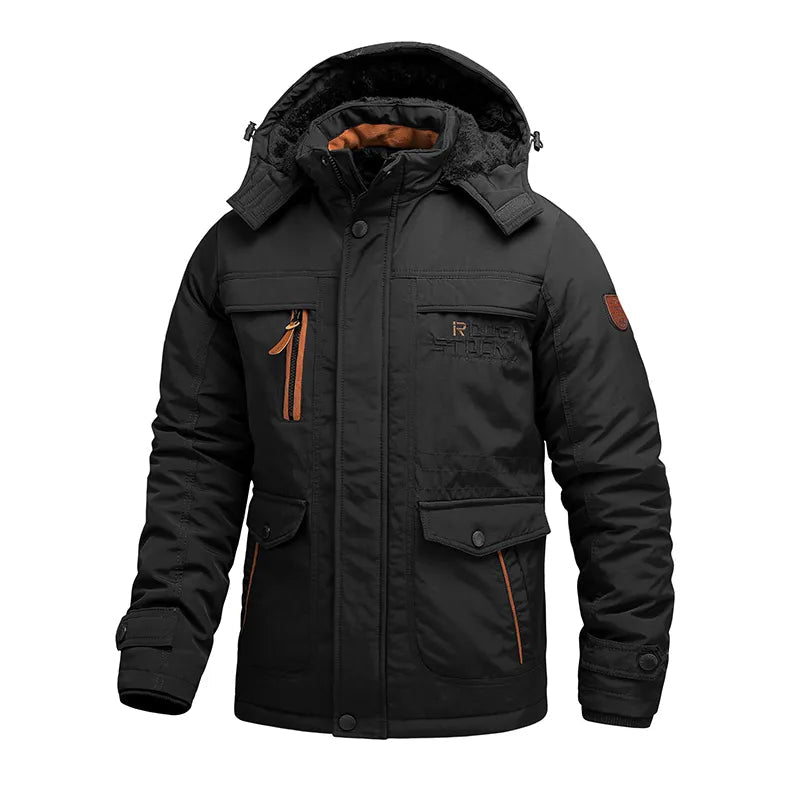 Waterproof Mens Outdoor Coat with Removable Hood - BritishElegance