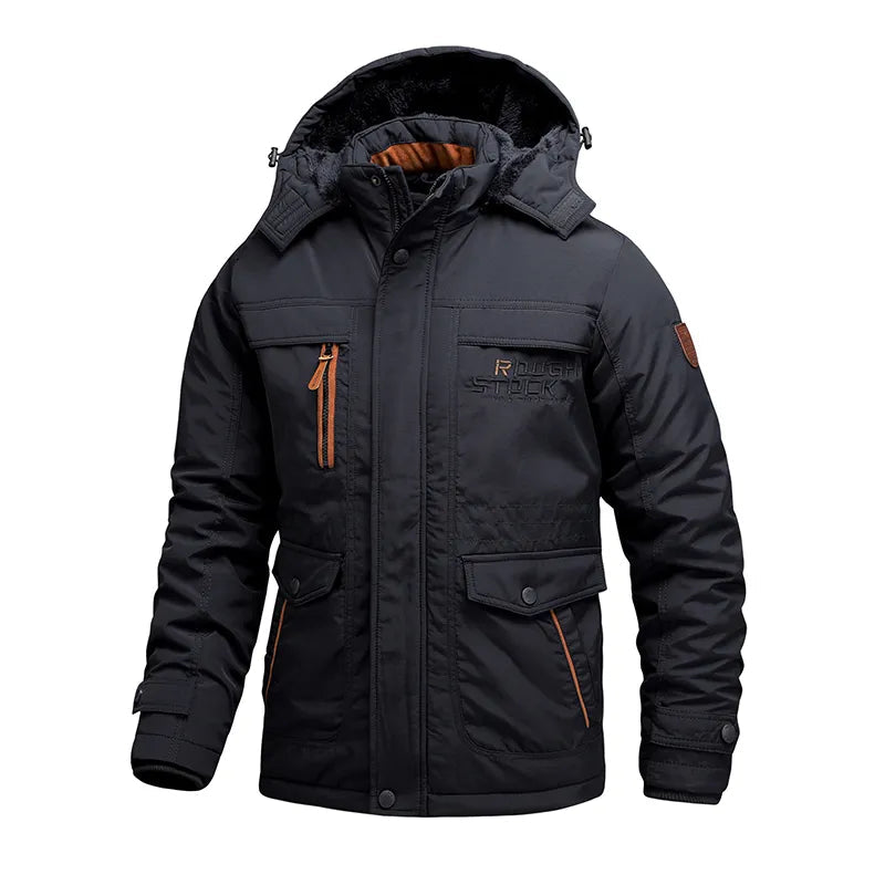 Waterproof Mens Outdoor Coat with Removable Hood