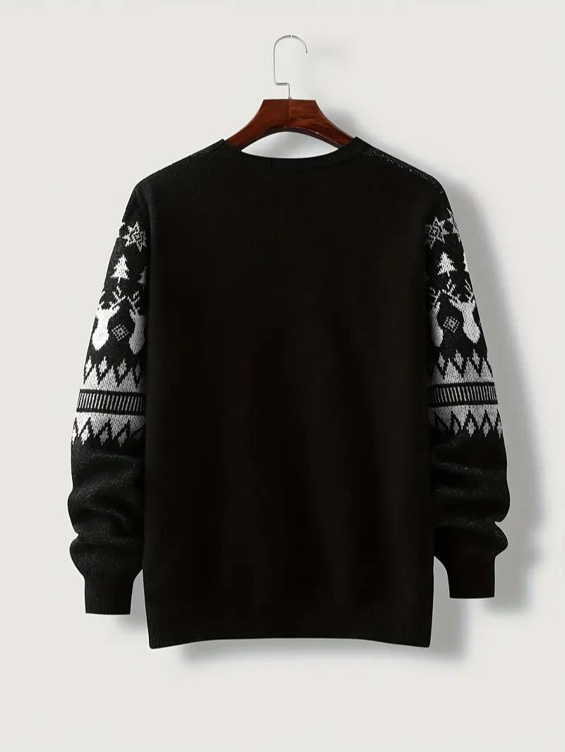 Men’s Fair Isle Reindeer Winter Knit Sweater