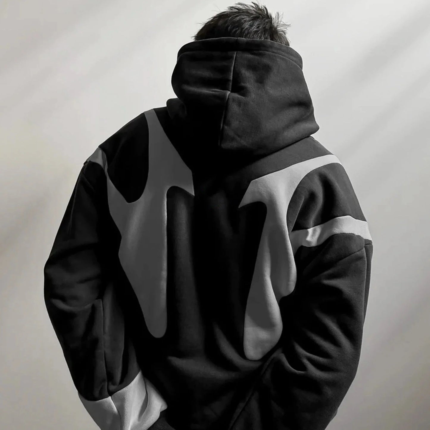Casual Men's Graphic Hooded Sweatshirt Cotton Blend