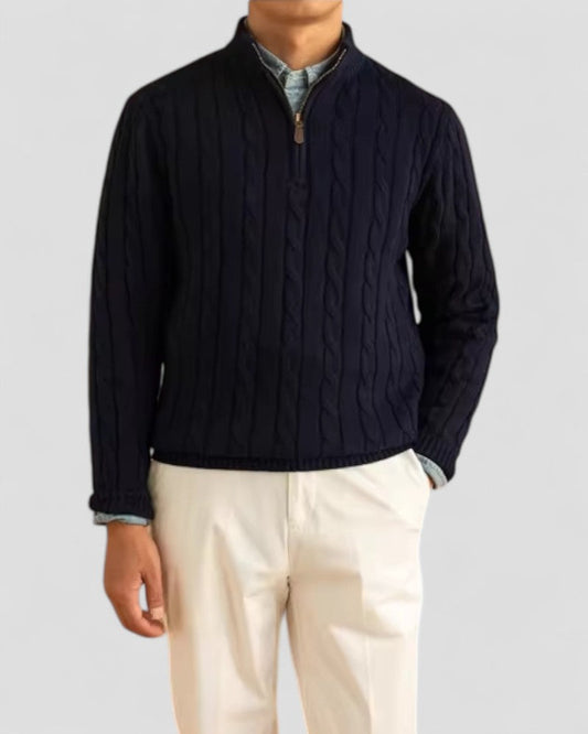 Men’s Cable-Knit Half-Zip Sweater