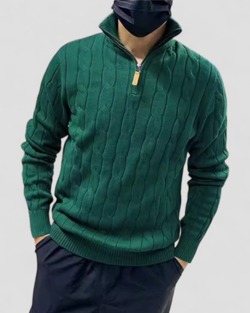 Men’s Cable-Knit Half-Zip Sweater