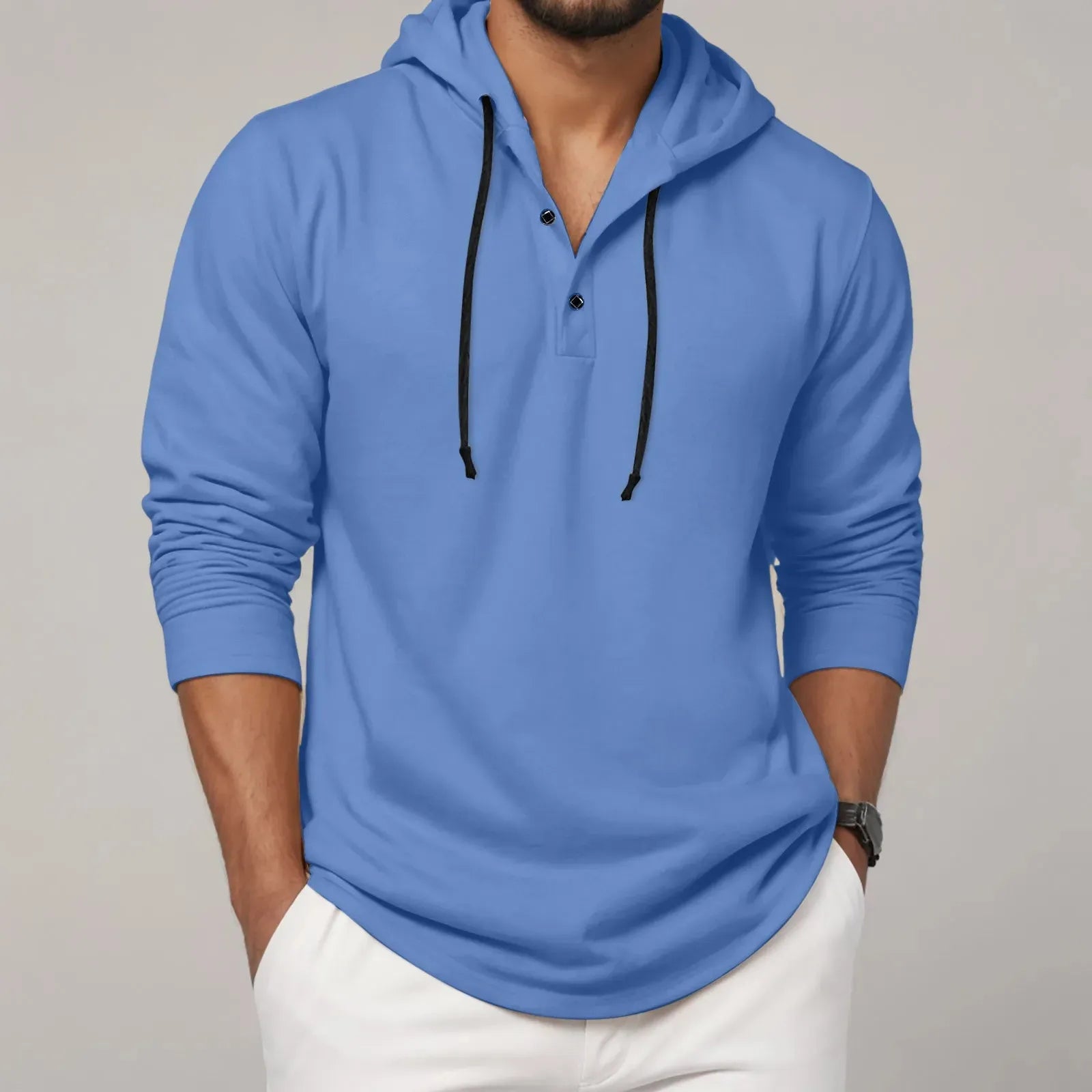 Men's Cozy Hoodie Long Sleeve Casual Tee - BritishElegance