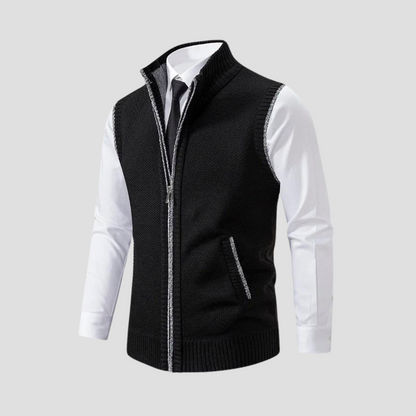 Men’s Textured Full-Zip Sweater Vest