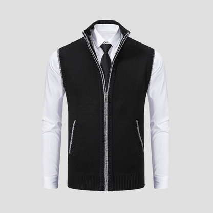 Men’s Textured Full-Zip Sweater Vest