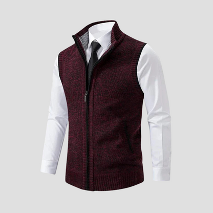 Men’s Textured Full-Zip Sweater Vest