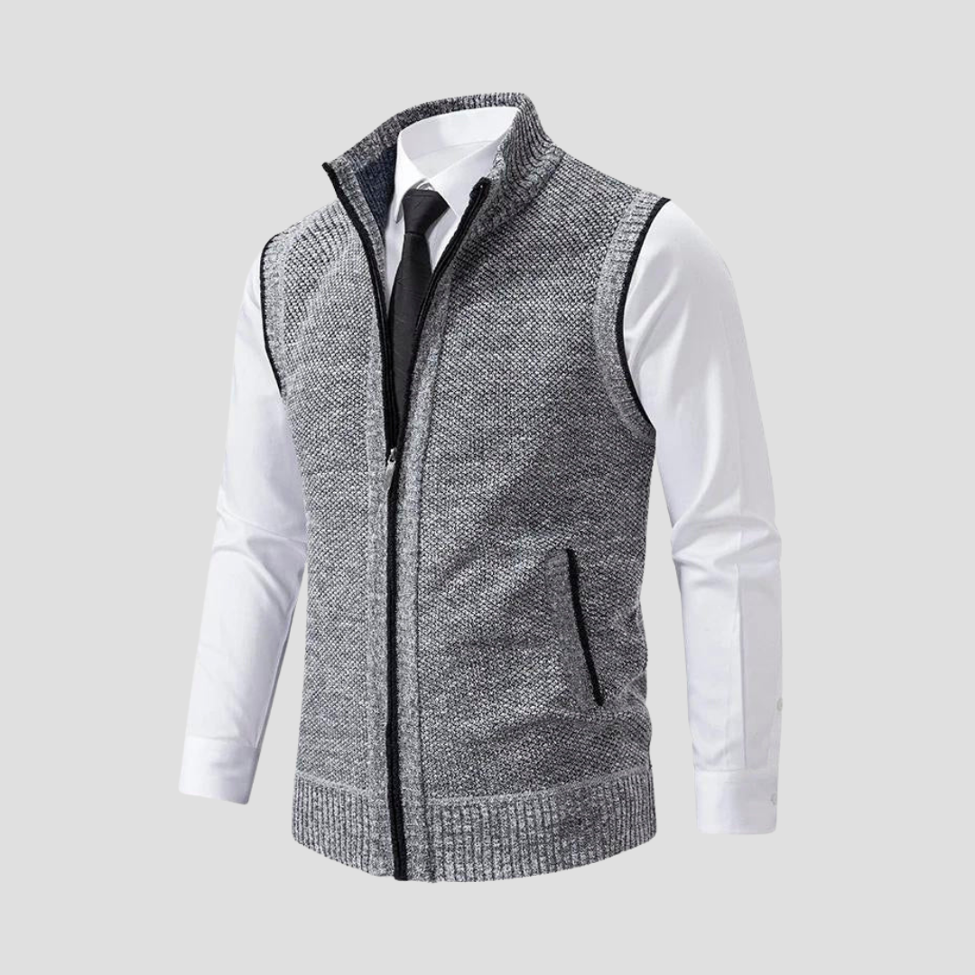 Men’s Textured Full-Zip Sweater Vest