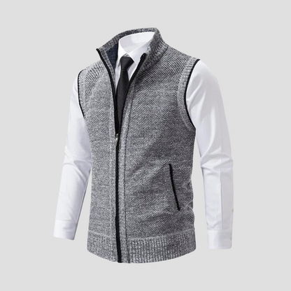 Men’s Textured Full-Zip Sweater Vest