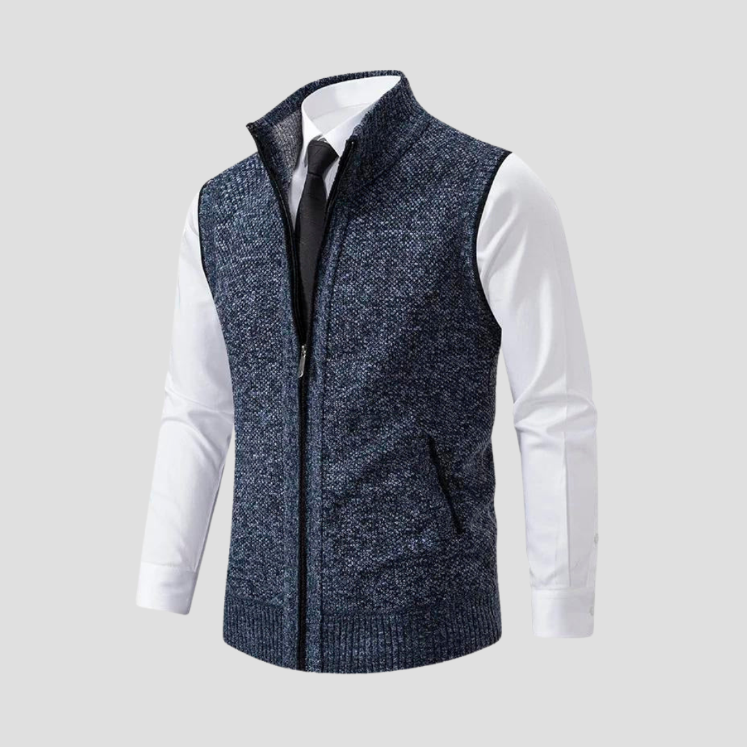 Men’s Textured Full-Zip Sweater Vest