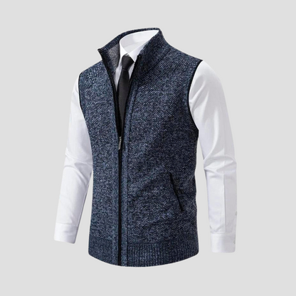 Men’s Textured Full-Zip Sweater Vest