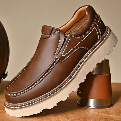 Men's Genuine Leather Slip On Walking Shoes - BritishElegance