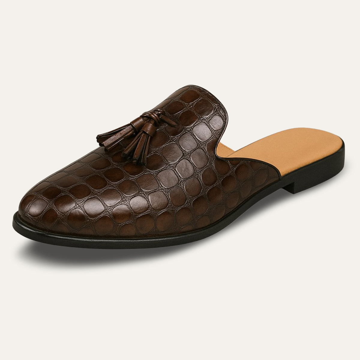 Men’s Slip-On Mule with Crocodile Texture