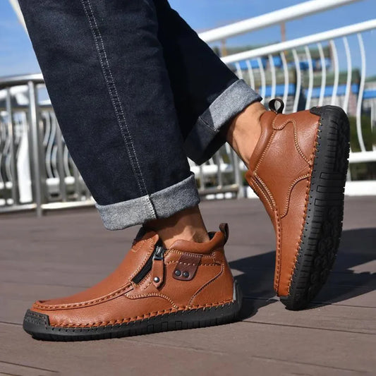 Classic Brown Leather Comfort Shoes - BritishElegance