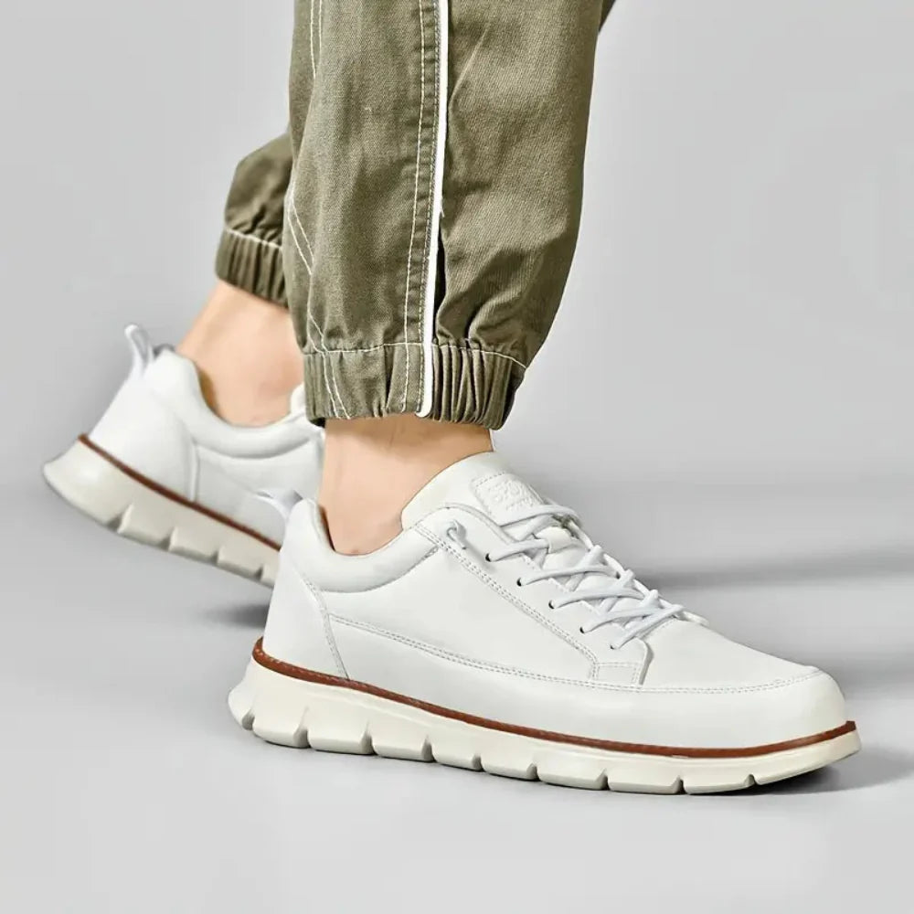 Comfortable Men's Leather Shoes Orthotic Arch Support