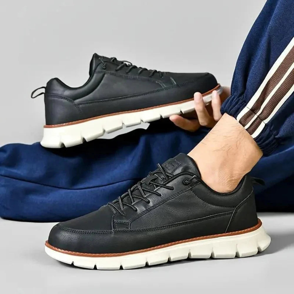 Comfortable Men's Leather Shoes Orthotic Arch Support