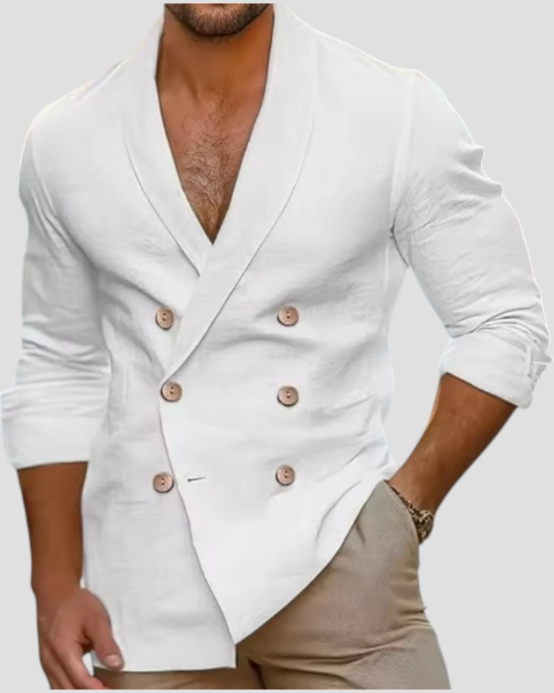 Men’s Relaxed Double-Breasted Shirt