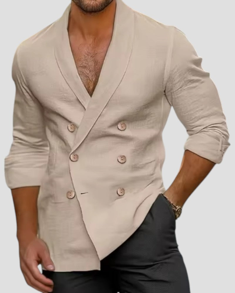 Men’s Relaxed Double-Breasted Shirt