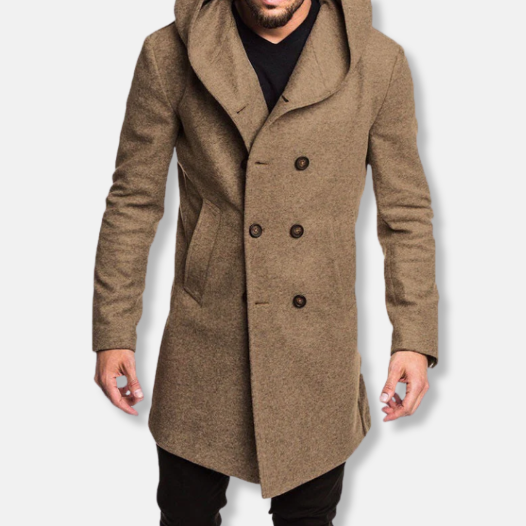 Men’s Hooded Double-Breasted Coat