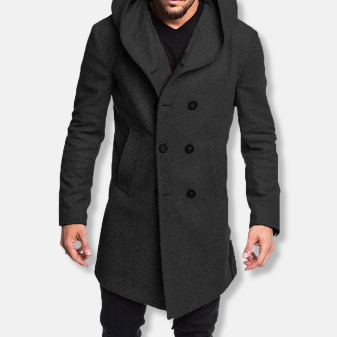 Men’s Hooded Double-Breasted Coat