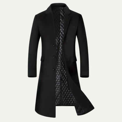 Men’s Quilted Lined Long Overcoat