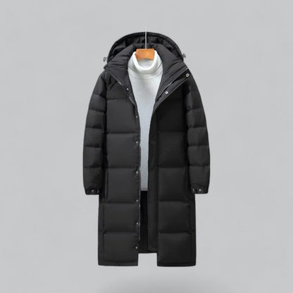 Men’s Quilted Long Hooded Puffer Parka