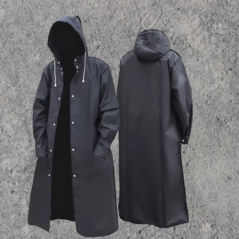 Waterproof Men's Full Length Hooded Rain Jacket - BritishElegance