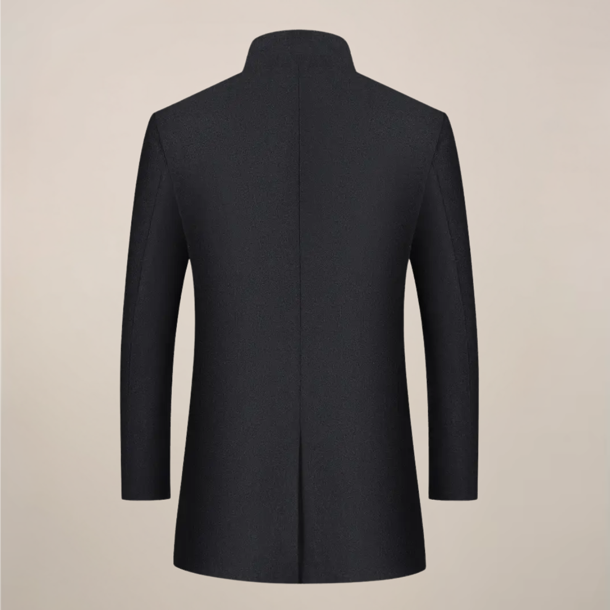 Men’s Mandarin Collar Mid-Length Overcoat