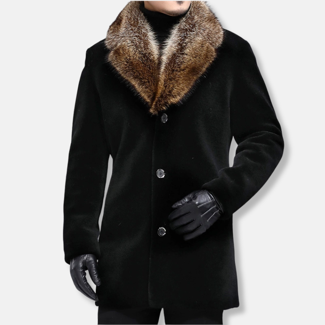 Men’s Plush Faux Fur Winter Coat