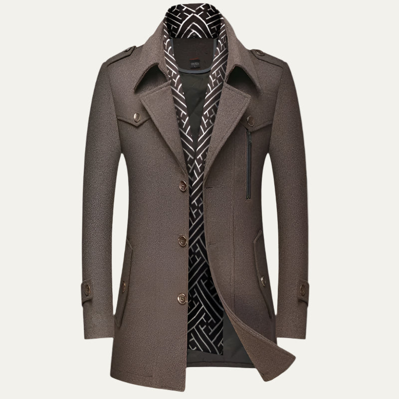 Men’s Military-Inspired Short Peacoat