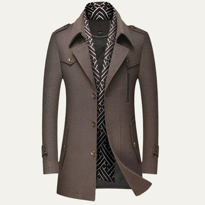 Men’s Military-Inspired Short Peacoat