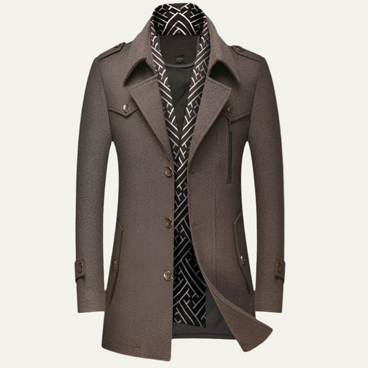 Men’s Military-Inspired Short Peacoat