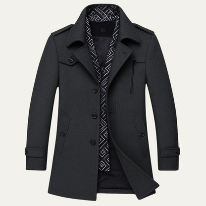 Men’s Military-Inspired Short Peacoat