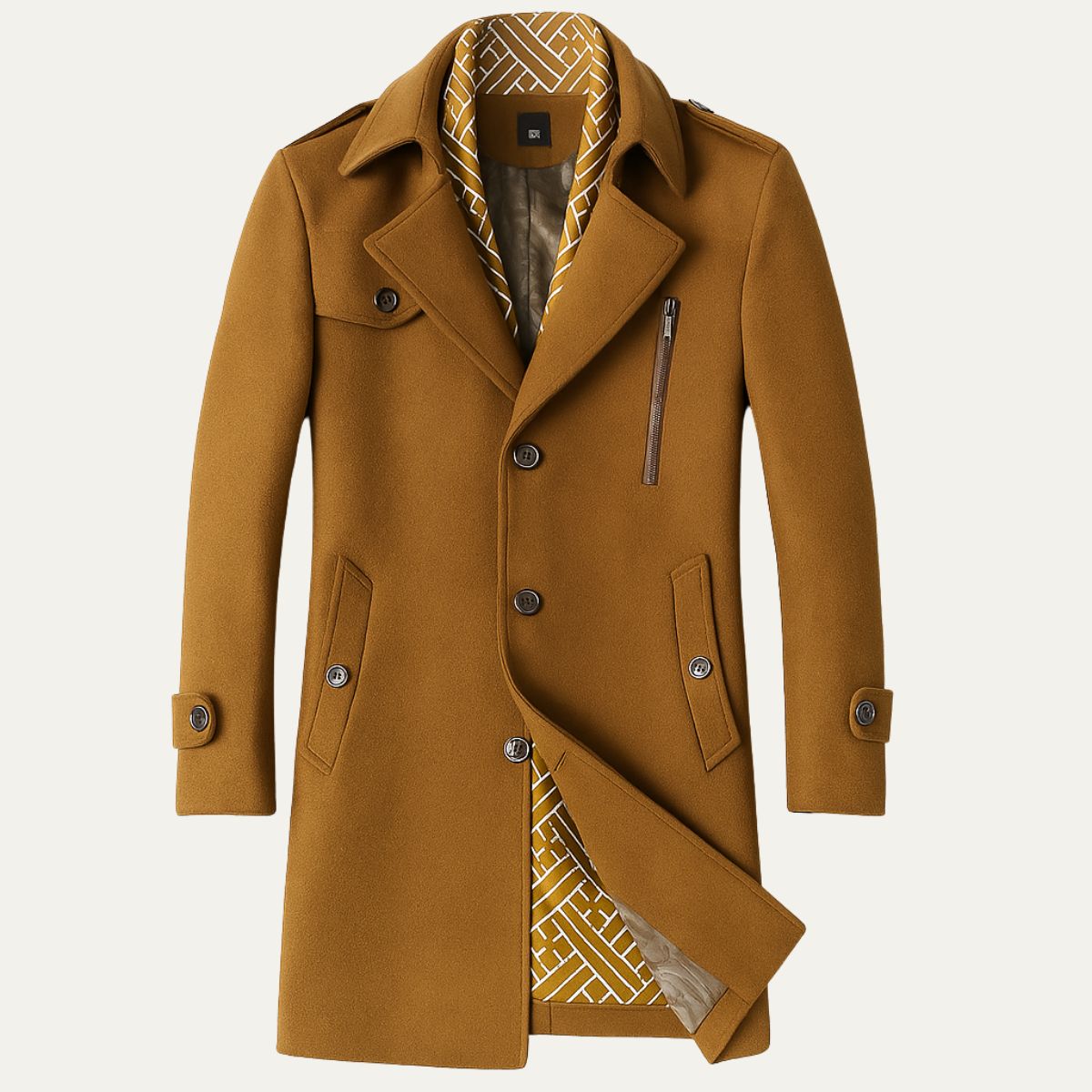Men’s Military-Inspired Short Peacoat