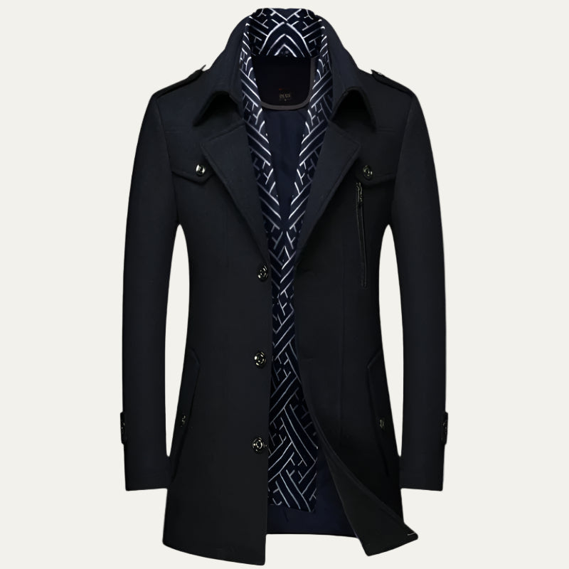 Men’s Military-Inspired Short Peacoat