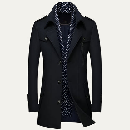 Men’s Military-Inspired Short Peacoat