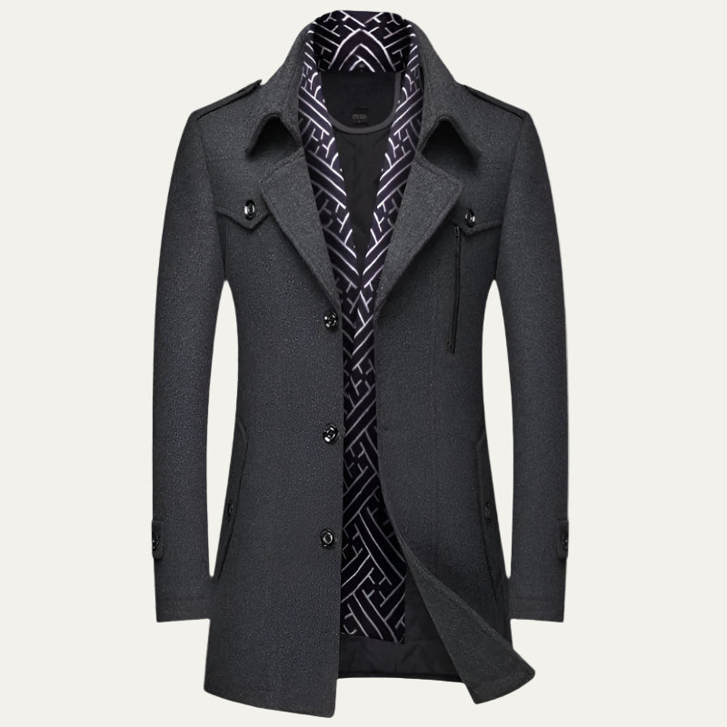 Men’s Military-Inspired Short Peacoat