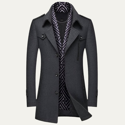 Men’s Military-Inspired Short Peacoat