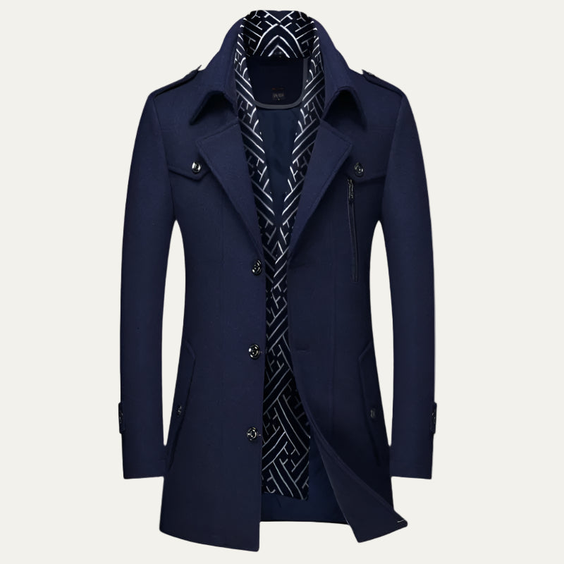 Men’s Military-Inspired Short Peacoat