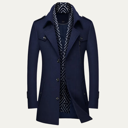 Men’s Military-Inspired Short Peacoat