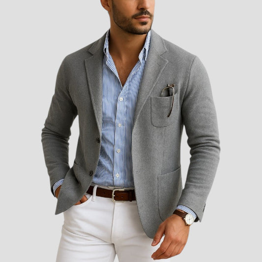 Men’s Tailored Single-Pocket Blazer