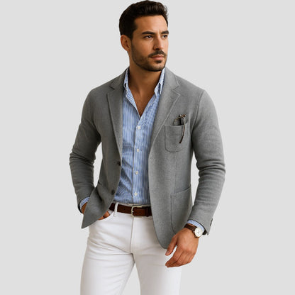 Men’s Tailored Single-Pocket Blazer